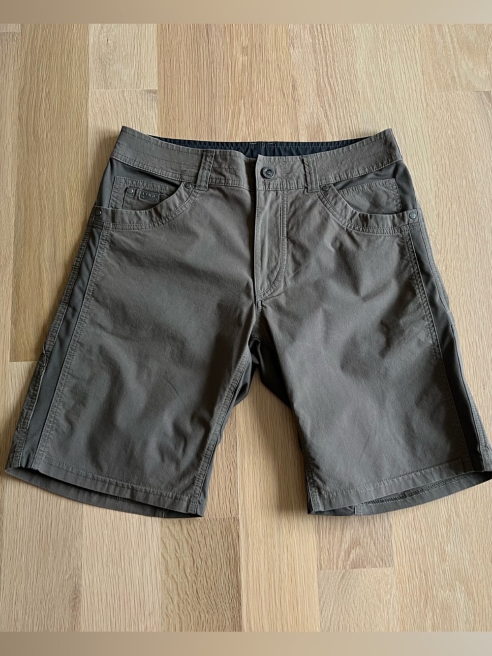 Kuhl Men's Radikl Olive Outdoor Flat-Front Shorts, Size 32